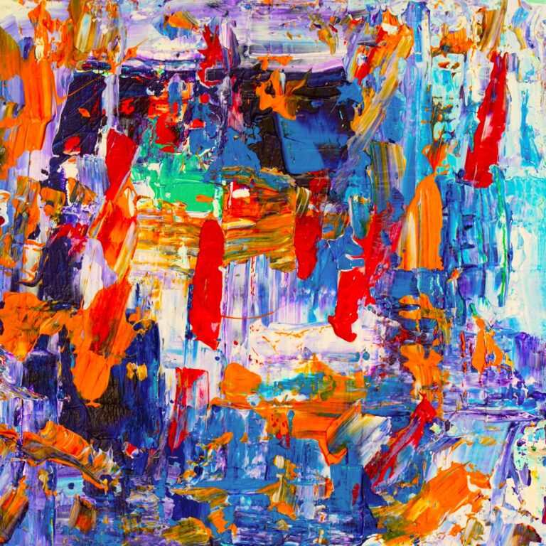 An abstract painting printed on a deep gallery canvas